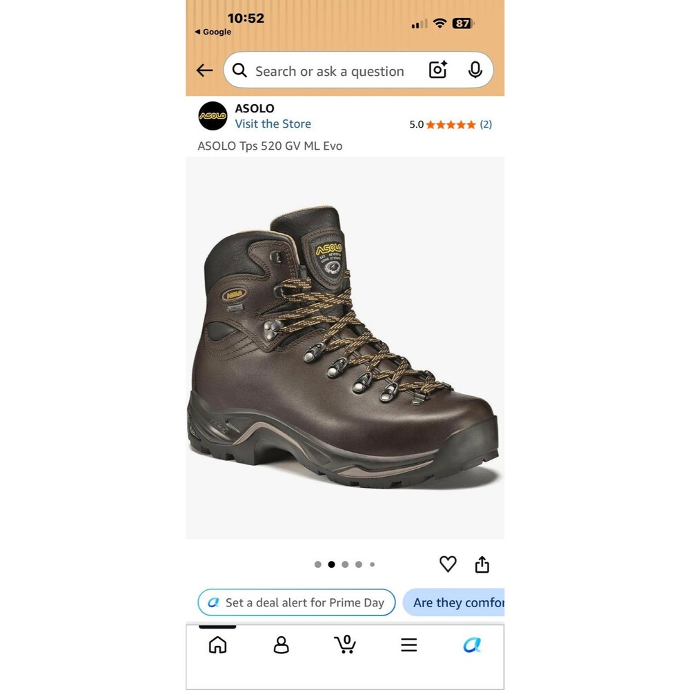 Women’s Asolo TPS 520 GV ML Evo Hiking Boots Sz. 9 Chestnut